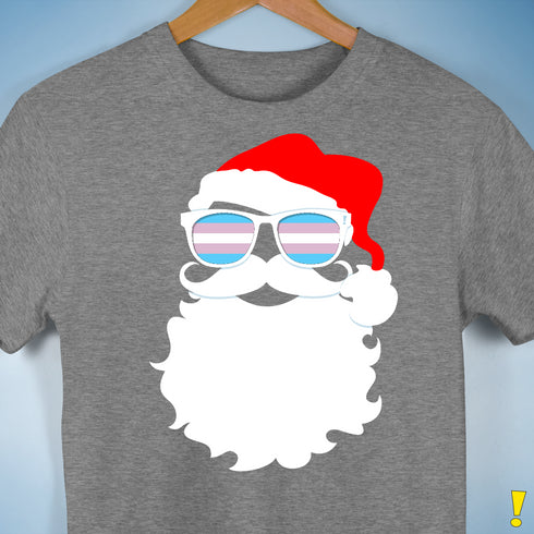 Santa’s Transgender Pride Flag Shades Premium Unisex T-Shirt - Grey Heather